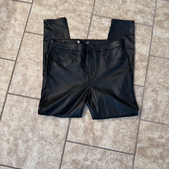 kut from the kloth donna fab ab ankle skinny black coated jeans - Picture 4 of 7